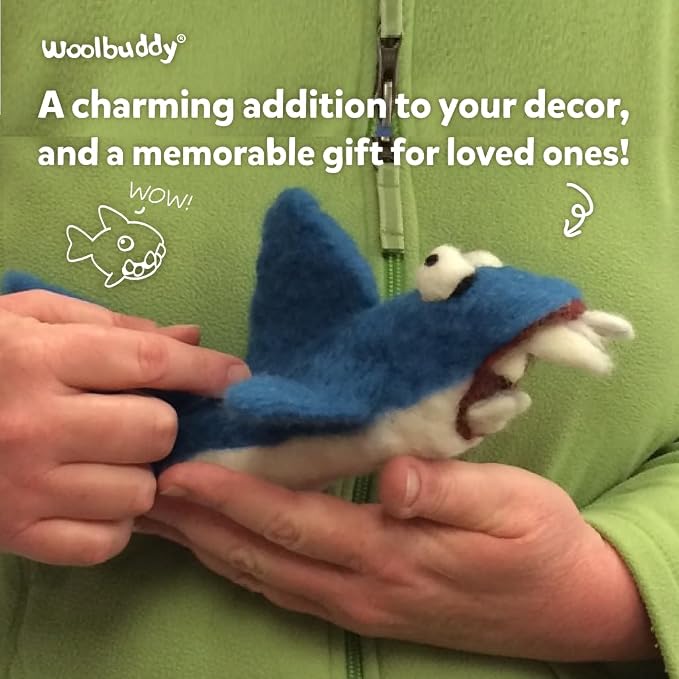 Woolbuddy Needle Felting Kit for Beginners Adults, Shark Sea Animal Project - Image 4
