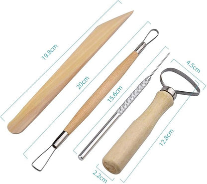 EuTengHao 19Pcs Pottery Tools Clay Sculpting Carving Tool Set Contains Most - Image 5