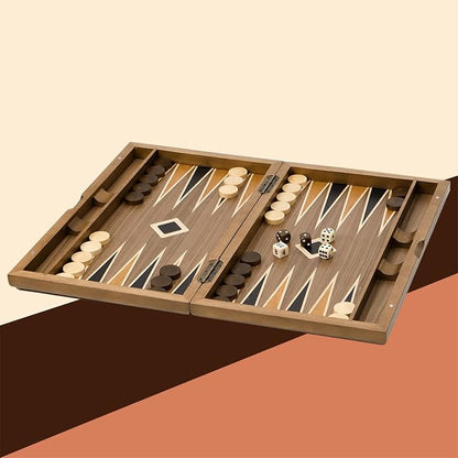 GSE Games & Sports Expert Premium Wooden Folding Inlay Backgammon Board Set - Image 7