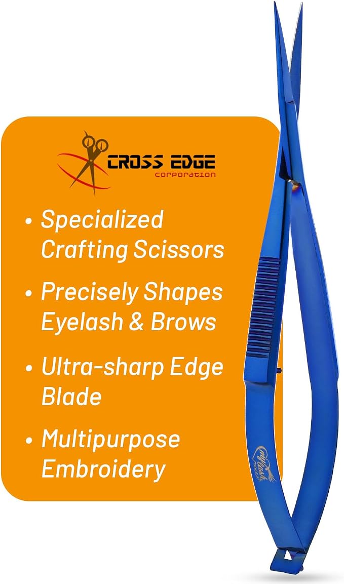 Cross Edge Spring Scissors 5 Inch straight Stainless Steel Precision Eyebrow & by MyLashToolsByCrossEdge