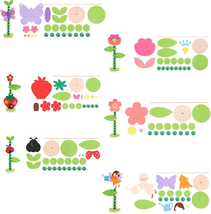 Coola Craft Kit Set for Preschool Kids, Educational Felt & Wood Flower Fairy - Image 6
