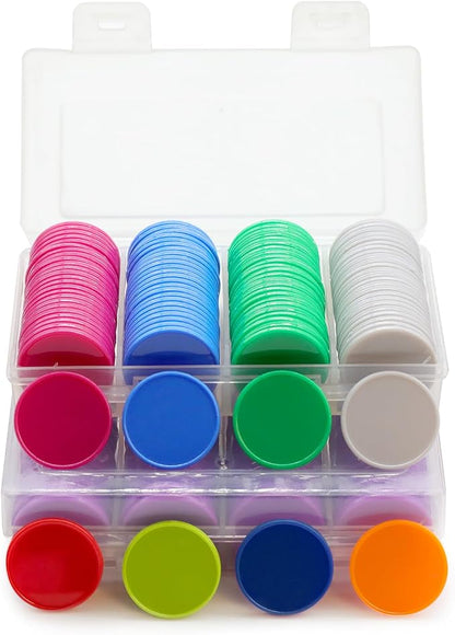 Set of 100 Opaque Plastic Learning Counters Mini Poker Chips Game Tokens - Image 6