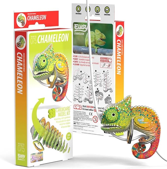 Eugy Chameleon 3D Puzzle, 31 Piece Eco-Friendly Educational Toy Puzzles - Image 3