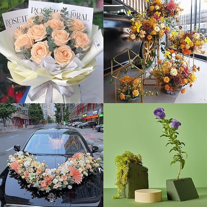 3 PCS Wet Floral Foam Blocks for Fresh Flowers, Each Green Foam for Flower - Image 8