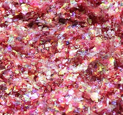 Red-Iridescent Ice Flakes- Iridescent Ice Glitter Flakes - Image 2