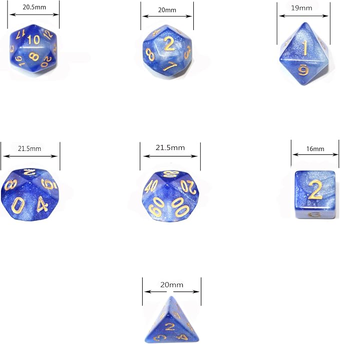 SmartDealsPro 6 x 7 Sets Glitter Polyhedral Dice Sets - Image 4