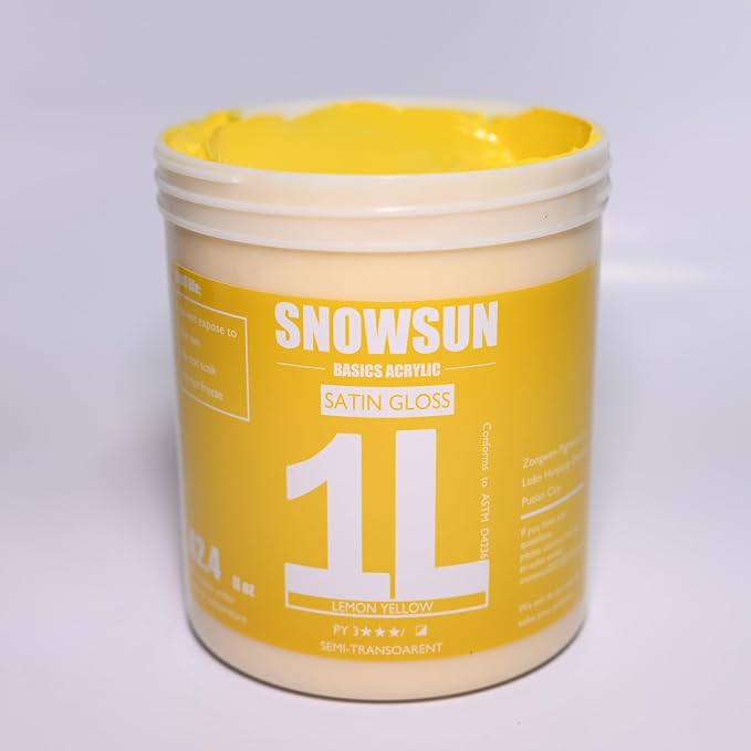 SNOWSUN Lemon Yellow Acrylic Paint, Large Bulk Heavy Body Acrylic Paint - Image 2