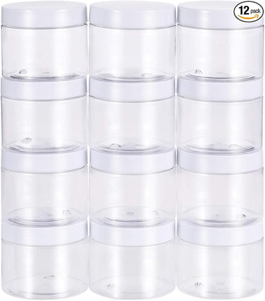 SATINIOR 12 Pack 7 oz Plastic Container Jars by SATINIOR