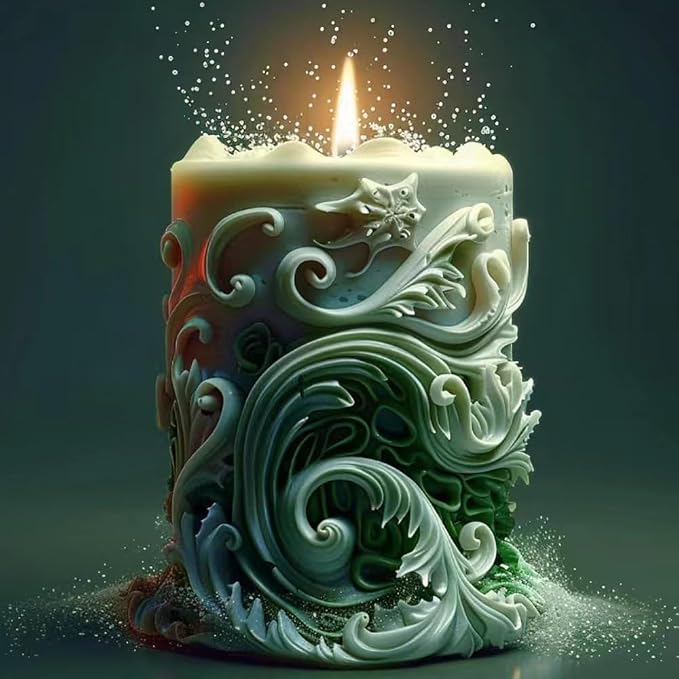 Starfish Shell Cylindrical Candle Mold, Marine Conch Silicone Mold, Wave Epoxy - Image 2