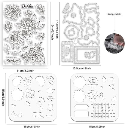 ORIGACH Realistic Dahlia Layering Stencils Set - Image 2