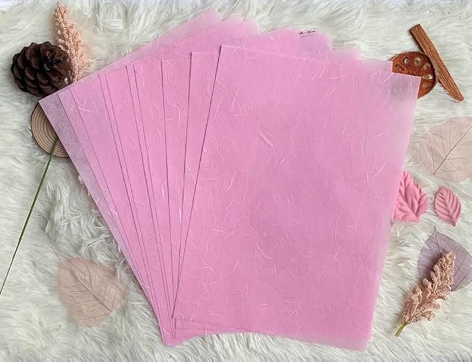 50 Sheets A4 Natural Fiber Mulberry Tree Mulberry Paper Sheets Art Tissue Washi - Image 2