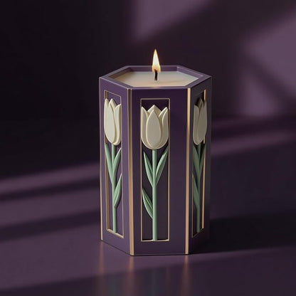 Tulip Flower Candle Molds, 3D Floral Silicone Molds Pillar Candles Mold by USUKUSI
