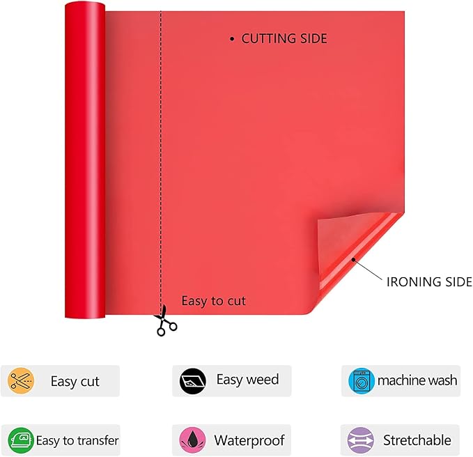 HTV Iron on Vinyl 12Inch by 25ft Roll Heat Transfer Vinyl - Image 2