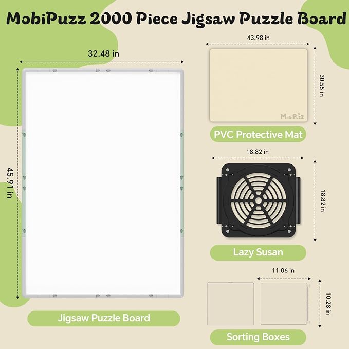 2000 Pieces Puzzle Board 3-in-1 Double-Sided & Rotating & Tilting, Plastic - Image 2
