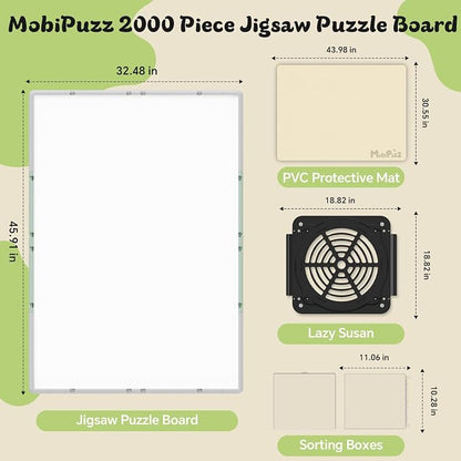 2000 Pieces Puzzle Board 3-in-1 Double-Sided & Rotating & Tilting, Plastic - Image 2