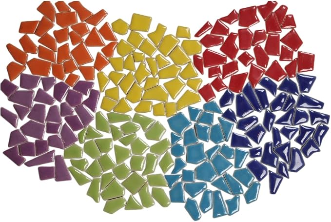 Ceramic Mosaic Tiles for Crafts & Art Projects 200 Grams Vibrant Colors Pieces - Image 9