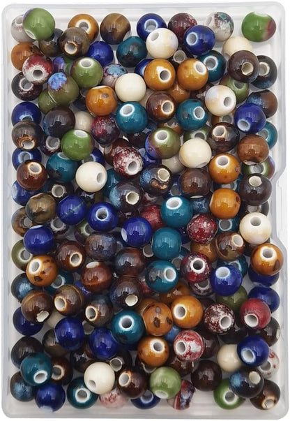 INSPIRELLE 180 Pieces Porcelain Beads Chinese NOT-Round Ceramic Beads 8mm by INSPIRELLE