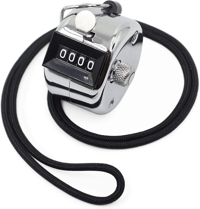 Amble Tally Clicker Counter, Metal Case Mechanical Clicker Digital Handheld by Amble