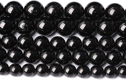 46pcs 8mm AAAA Natural Black Tourmaline Gemstone Beads Round Loose Beads by NaturalStoneBeads