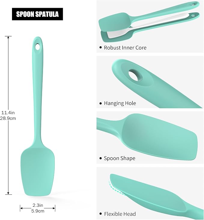 Heat Resistant Silicone Spoon Spatula, Doosu 600°F High Temp Flexible Cooking - Image 2