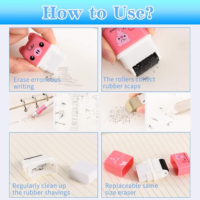 Sooez 12 Pack Pencil Erasers, Cute Erasers Pencil Eraser - Image 5