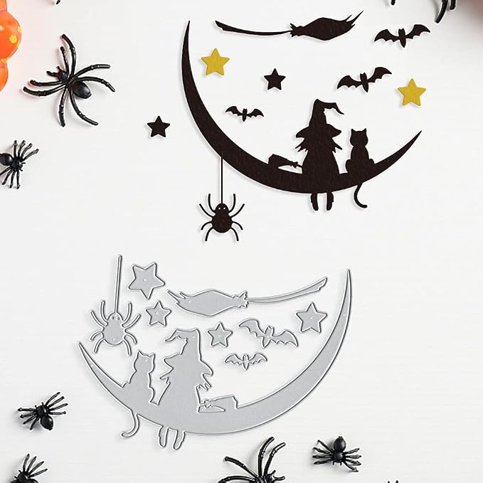 Metal Halloween Die Cuts Moon Cat Spider Star Witch Cutting Dies Embossing - Image 5
