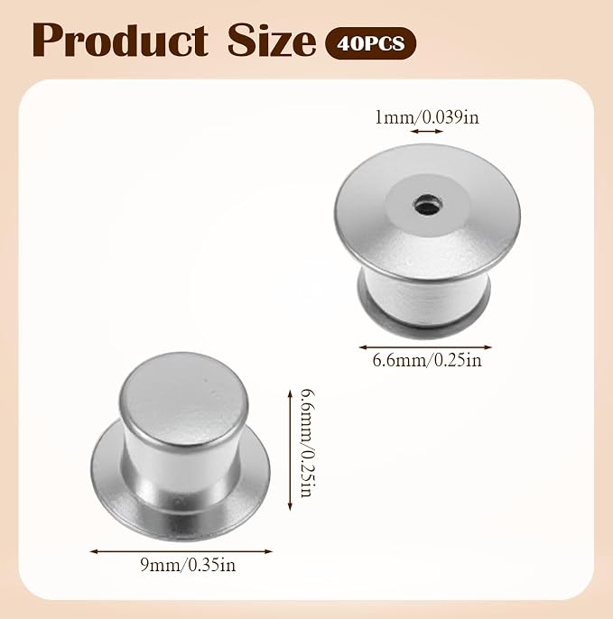 40pcs Locking Pin Back, Metal Locking Pin Backs - Image 3