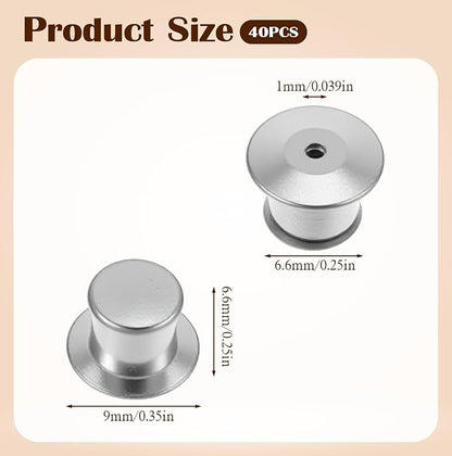 40pcs Locking Pin Back, Metal Locking Pin Backs - Image 3