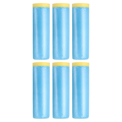 uxcell Pre-Taped Masking Film, 4.9ft x 66ft Plastic Paint Drop Cloth by uxcell