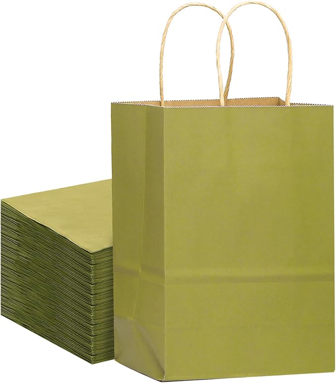 qiqee 32-Packs Forest Green Paper Gift Bags - Image 4