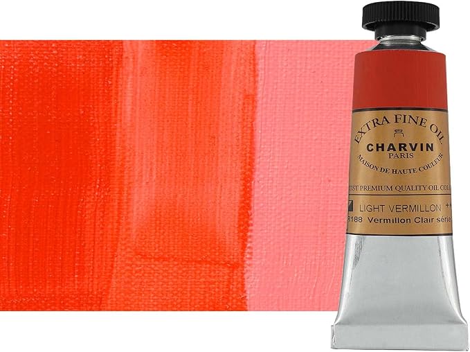 Charvin Extra Fine Oil Paint, Vermilion Light 20 ml - Image 2