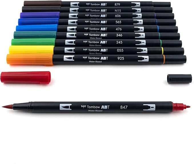 Tombow Dual Brush Marker 10-Piece Set: Primary - Image 5