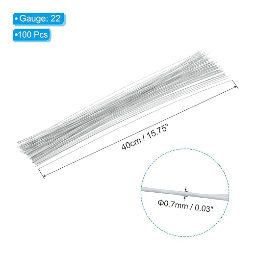 PATIKIL 22 Gauge 16" Floral Stem Wire - Image 2