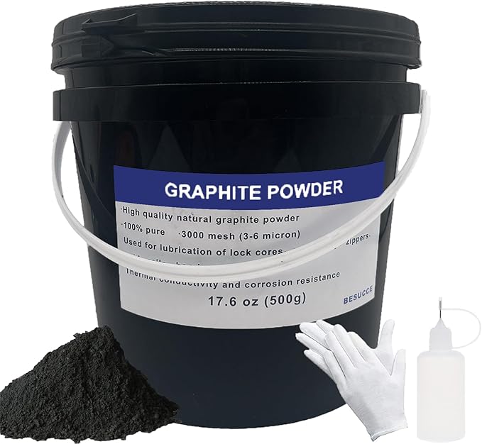 1.1 LBS Microfine Pure Graphite Powder, 3000 Grit Powdered Graphite, Dry by DEESUCC