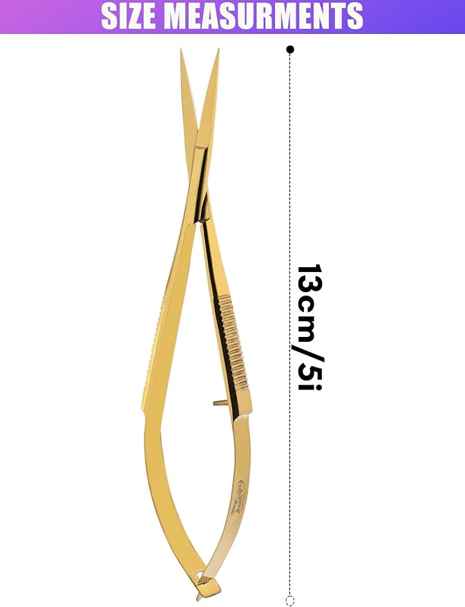 Cross Edge Spring Scissors 5 Inch straight Stainless Steel Precision Eyebrow & - Image 4