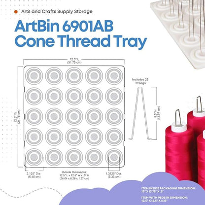 ArtBin 6901AB Cone Thread Tray, Sewing & Embroidery Serger Cone Thread Spool - Image 7