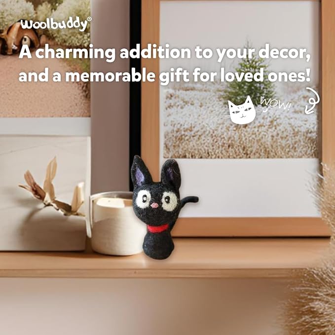 Woolbuddy Needle Felting Kit for Beginners & Adults – DIY Black Cat Animal - Image 5