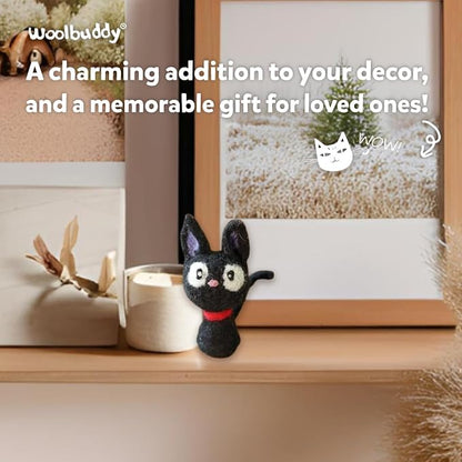 Woolbuddy Needle Felting Kit for Beginners & Adults – DIY Black Cat Animal - Image 5