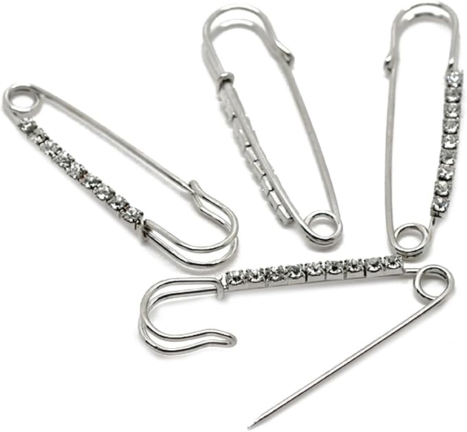 HOUSWEETY 10 Pcs Safety Pins Encrusted - Image 3