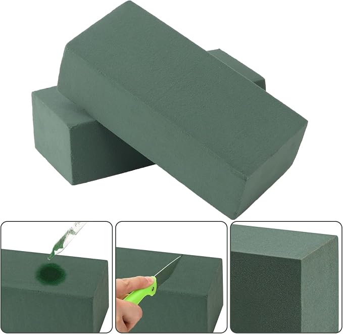 IHDYPPEW 16 PCS Green Floral Foam Blocks, 7.8"L x 2.4"W x 3.54"H Floral Foam - Image 3
