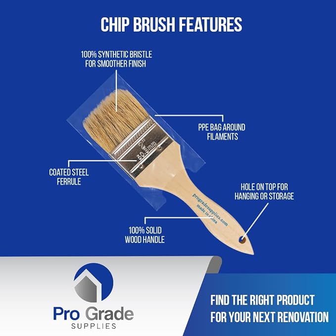 Pro Grade - Chip Brush – Paint Brush Set – 24 Pack - Natural China Bristle - Image 4