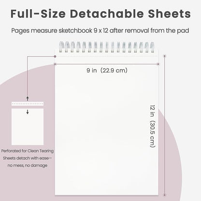 Cute Sketch Book for Kids Ages 8-12 Girls, 1 Pack-100 Sheets Purple Sketch Book - Image 2