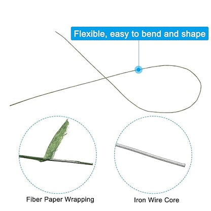 PATIKIL 30 Gauge 16" Floral Stem Wire, Dark Green - Image 3
