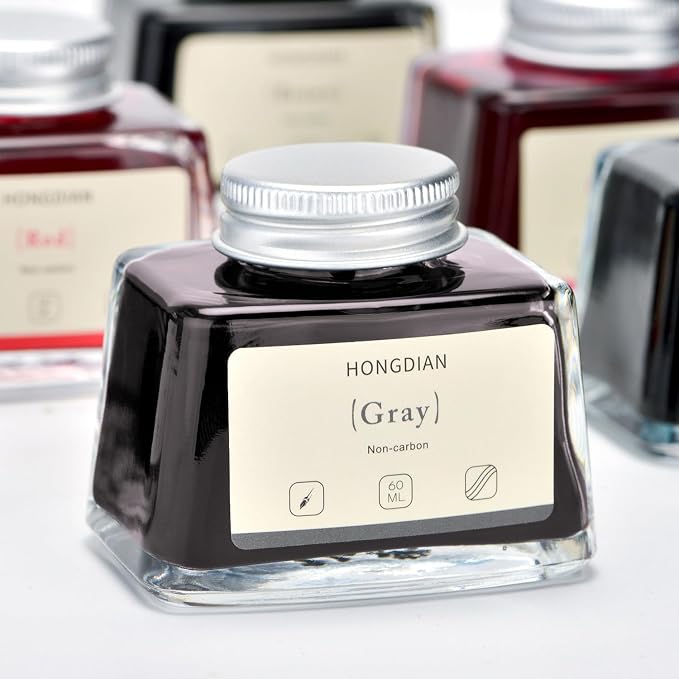 Hongdian Fountain Pen Bottled Ink Gray, 60ml Fountain Pen Ink Bottled - Image 5