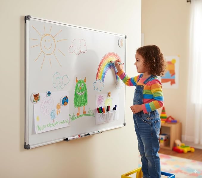36 x 24 inch Magnetic Dry Erase Board, DexBoard Mall-Mounted Aluminum Frame - Image 6