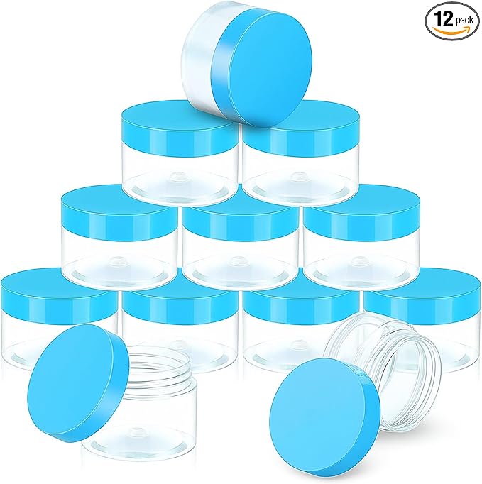 SATINIOR 12 Pack 4 oz Plastic Container Jars by SATINIOR
