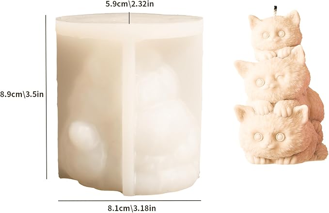 Cat Cylinder Mold Cat Candle - Image 2