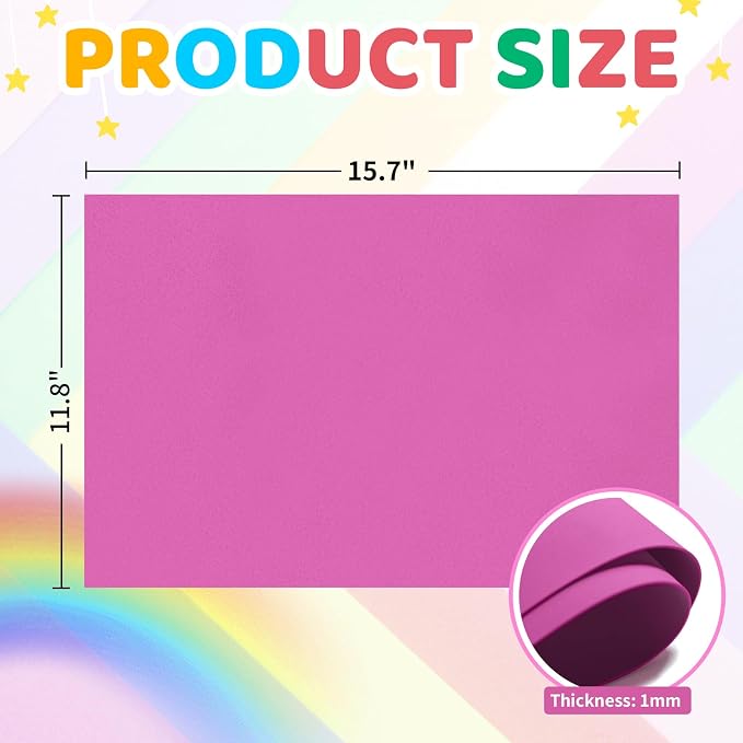 20 PCS EVA Foam Sheets DIY Handcraft Materials 1mm Thick 15.7 x 11.8 Inches - Image 2