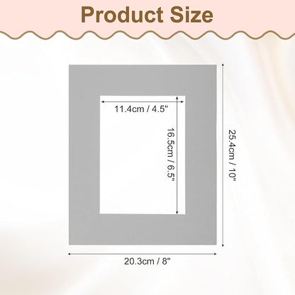 Picture Mats, 8 x 10 for 5 x 7 Pictures Acid Free White Core Bevel Cut Frame - Image 2