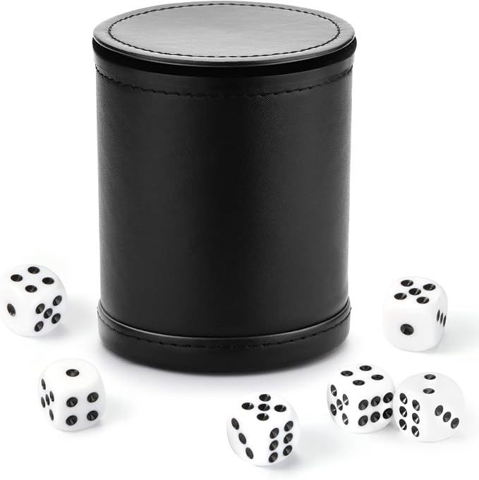 Felt Lined Dice Cup PU Leather Set, Quiet Shaker - Image 7